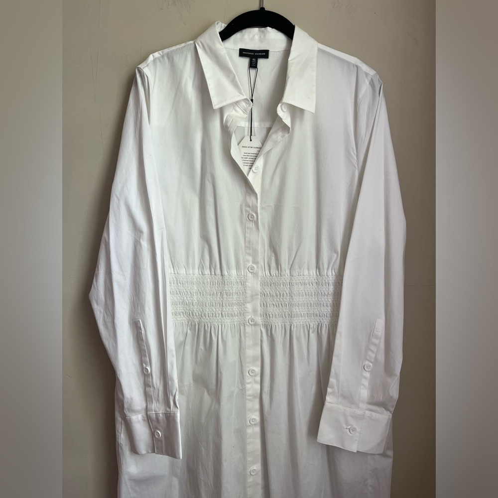 universal standard white cotton midi shirtdress - hamptons shirtdress - Picture 2 of 10